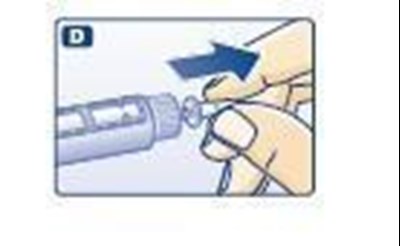 D (Pulling off the inner needle cap)