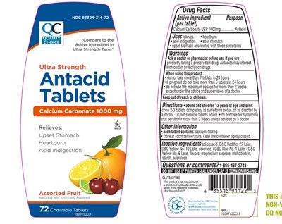 Quality Choice Ultra Strength Antacid 72 Chewable Tablets (103af72pvlflb)