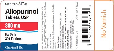 Image Description (Allupurinol Tablets 300mg 300 Label)