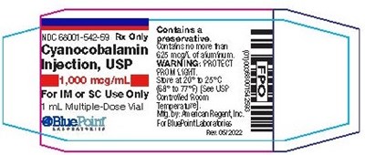 1 mL Vial  Label (Cyanocobalamin Injection Usp 3)