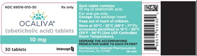 ocaliva-04.jpg PRINCIPAL DISPLAY PANEL - 10 mg Tablet Bottle Label - ocaliva 04