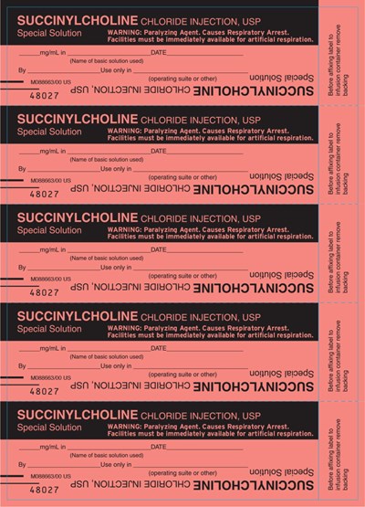 Package Label (PRINCIPAL DISPLAY – Succinylcholine 10 mL Sticker Label)