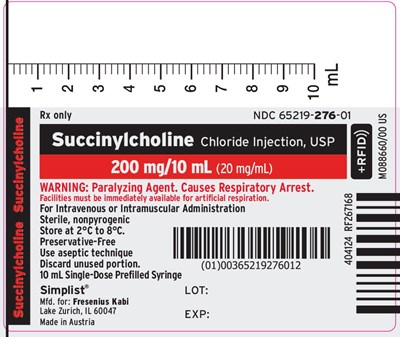 Package Label (PRINCIPAL DISPLAY – Succinylcholine 10 mL RFID Syringe Label)