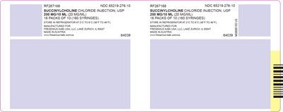 Package Label (PRINCIPAL DISPLAY – Succinylcholine 10 mL RFID Shipper Label)
