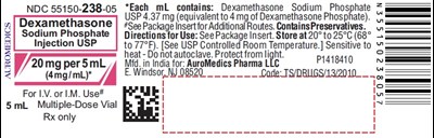 dexamethasone-fig3.jpg PACKAGE LABEL-PRINCIPAL DISPLAY PANEL - 20 mg per 5 mL (4 mg / mL) Container Label - dexamethasone fig3