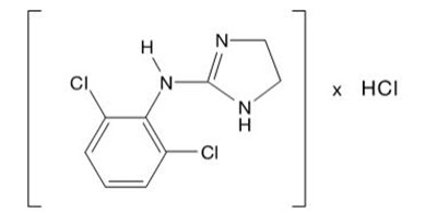 clonidine-hydrochloride-01.jpg the structural formula for Clonidine hydrochloride is an imidazoline derivative and exists as a mesomeric compound. The chemical name is 2-(2,6-dichlorophenylamino)-2-imidazoline hydrochloride. - clonidine hydrochloride 01