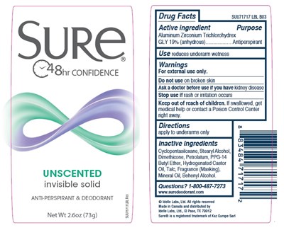 sure-invisible-solid-antiperspirant-deodorant-unsc-2.jpg principal display panel - sure invisible solid antiperspirant deodorant unsc 2