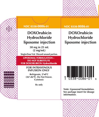 Representative Doxorubicin Carton Label 0338-0086-01 (1 of 4)