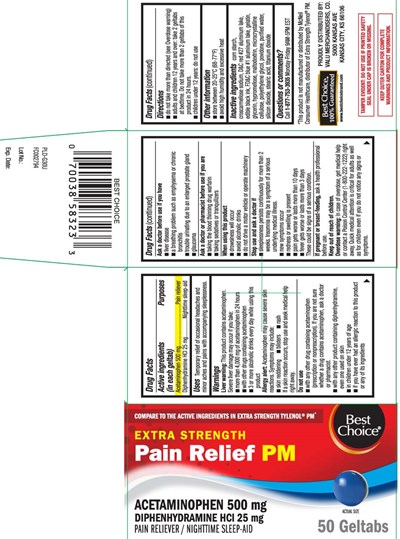 Acetaminophen 500 mg, Diphenhydramine HCl 25 mg (Acetaminophen Pm Geltab 1)