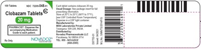 Clobazam-20mg-100s-container-label (Clobazam 20mg 100s Container Label)