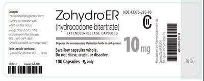 zohydro-extended-release-capsules-3.jpg NDC 43376-210-10 CII Zohydro ER (hydrocodone bitartrate) Extended-Release Capsules 10 mg 100 Capsules Rx Only - zohydro extended release capsules 3