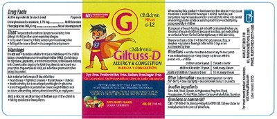 Image Description (Childrens Glituss Allery Congestion Bottle Label)