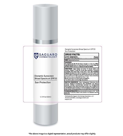 Saguaro Dermatology Dynamic Sunscreen Broad Spectrum Spf 55 Sun Protection 1.75 Fl Oz (50ml) (P55.50b Saguaro)