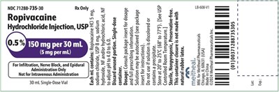 ropiv-vial-150mg-30ml-v3.jpg PRINCIPAL DISPLAY PANEL – Ropivacaine Hydrochloride Injection, USP 150 mg per 30 mL Vial Label - ropiv vial 150mg 30ml v3