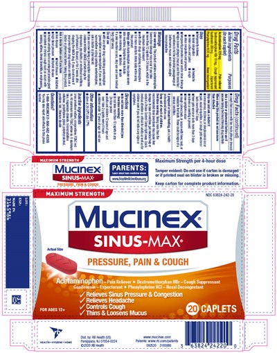 mucinex-01.jpg Principal Display Panel - 20 Caplet Blister Pack Carton - mucinex 01