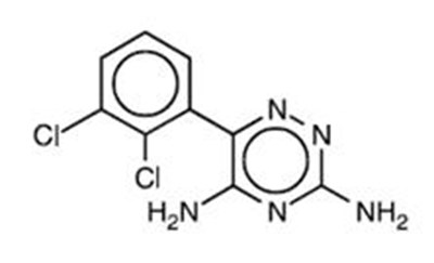 Structural Formula of Lamotrigine - lamotriginetablet figure 01