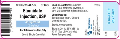 Package Label (PRINCIPAL DISPLAY –Etomidate Injection, USP Single-Dose Vial Label)
