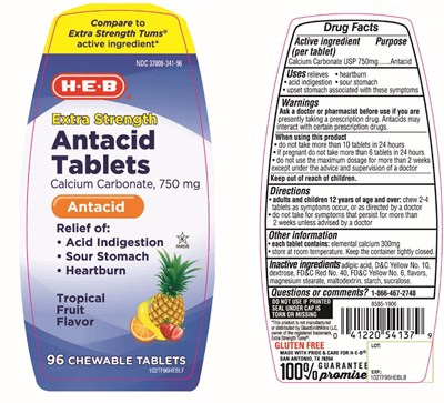 image-01.jpg HEB Tropical Fruit Antacid 96 Chewable Tablets - image 01