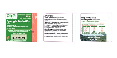 Label Ollois Spongia Tosta 30c