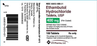 Principal Display Panel - Ethambutol 400mg 100 Count Bottle - eth00 0000 03