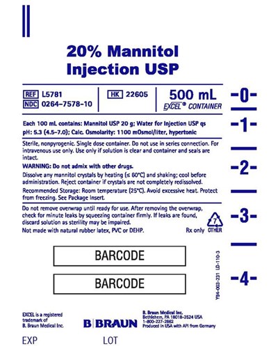 500 mL Container Label L5781 (Mannitol Injection Usp In Excel 3)