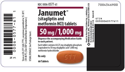 janumet-06.jpg PRINCIPAL DISPLAY PANEL - 50 mg/1,000 mg Tablet Bottle Label - janumet 06