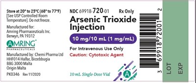 Arsenic trioxide Injection 1 mg/mL, 10 x 10 mL Ampules Carton, Part 1 of 2 - arsenic trioxide01