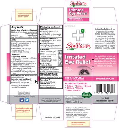Ndc 59262-348-11 Similasan Irritated Eye Relief Sterile Eye Drops 10 mL / 0.33 Fl Oz (Irritated Eye Relief 1)