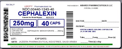 Image Label (Cephalexin 250 mg 40 Caps For Jazeera 2)