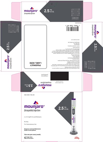 moun-cart-2point5mg-066-00.jpg PACKAGE LABEL - Mounjaro™, 2.5 mg/0.5 mL, Carton, 4 Single-Dose Pens - moun cart 2point5mg 066 00