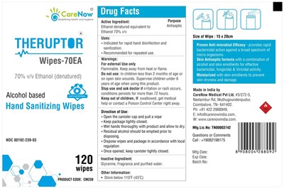 Theruptor 120 Wipes