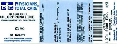 Chlorpromazine Hydrochloride 25 mg Label (2464)