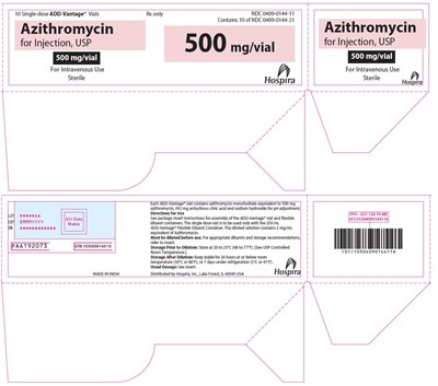 azithromycin-11.jpg PRINCIPAL DISPLAY PANEL - 500 mg Vial Tray - azithromycin 11