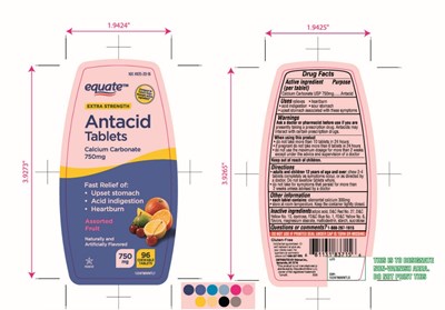 Equate Extra Strength Antacid Calcium Carbonate Chewabletablets (102af96pvlflb)