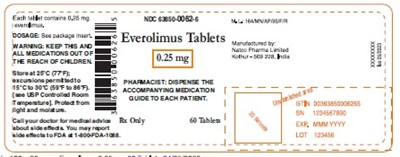 Everolimus 0 25mg Bottle Label
