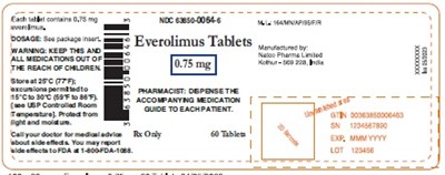 Everolimus 0 75mg Bottle Label