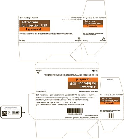 aztreonam-05.jpg PRINCIPAL DISPLAY PANEL - 1 gram Vial Carton - aztreonam 05
