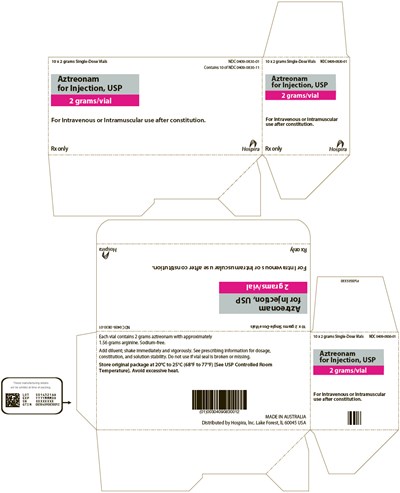 aztreonam-07.jpg PRINCIPAL DISPLAY PANEL - 2 gram Vial Carton - aztreonam 07