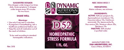 d52-01.jpg PRINCIPAL DISPLAY PANEL - 1 FL. OZ. Bottle Label - d52 01