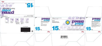 PACKAGE LABEL - ZYPREXA ZYDIS 15 mg tablet, 30 sachets - zyprexa zydis 15mg carton 30 020 00