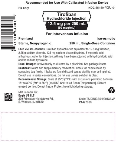 tirofiban-fig5.jpg PACKAGE LABEL.PRINCIPAL DISPLAY PANEL 12.5 mg per 250 mL (50 mcg/mL) - Infusion Bag Label - tirofiban fig5
