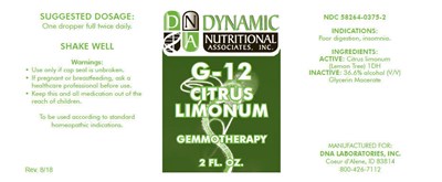 g12-01.jpg PRINCIPAL DISPLAY PANEL - 2 FL. OZ. Bottle Label - g12 01