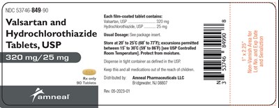 320 mg/25 mg Label (Valsartan And Hydrochlorothiazide Tablets Usp 11)