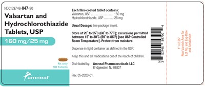 160 mg/25 mg Label (Valsartan And Hydrochlorothiazide Tablets Usp 9)