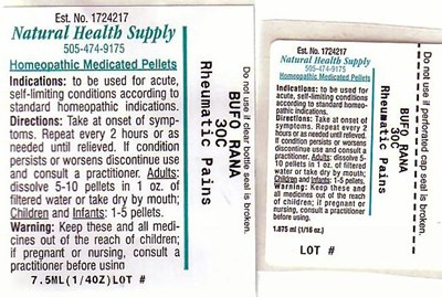 Rheumatic Pains Label - NHS rheumatic pains