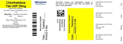 Chlorthalidone Tab USP 25mg - chlor 25mg 100tab cont a