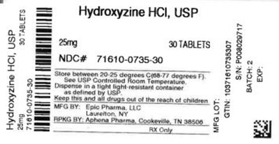 Bottle Label 25 mg (71610 0735 30)
