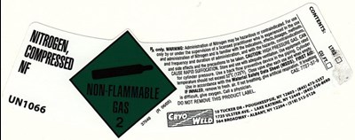 Cryo Weld N2 Label - Cryo Weld n2