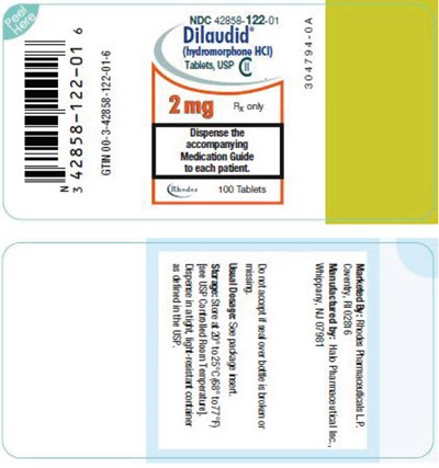 dilaudid-02.jpg PRINCIPAL DISPLAY PANEL - 2 mg Tablet Bottle Label - dilaudid 02