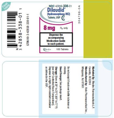 dilaudid-04.jpg PRINCIPAL DISPLAY PANEL - 8 mg Tablet Bottle Label - dilaudid 04